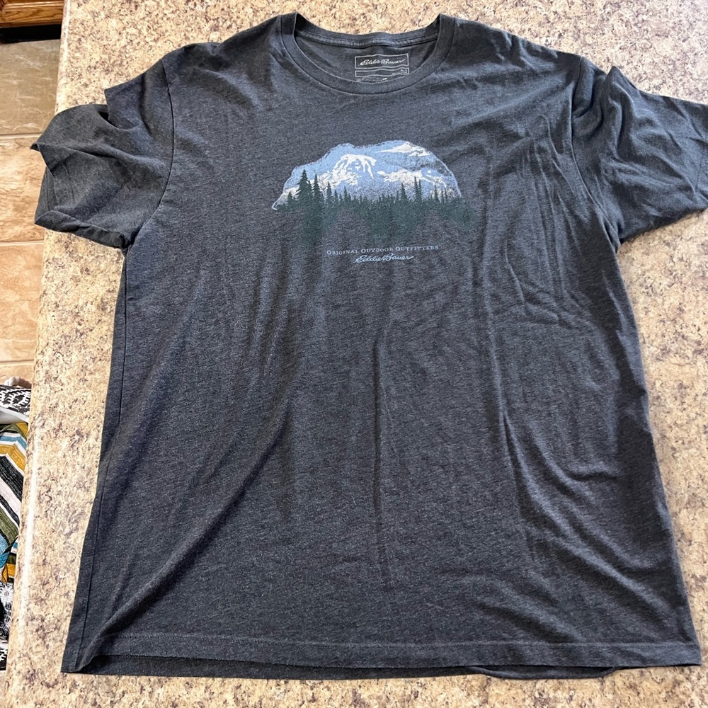 Eddie Bauer Men's nature mountains trees forest Graphic Short Sleeve Tee